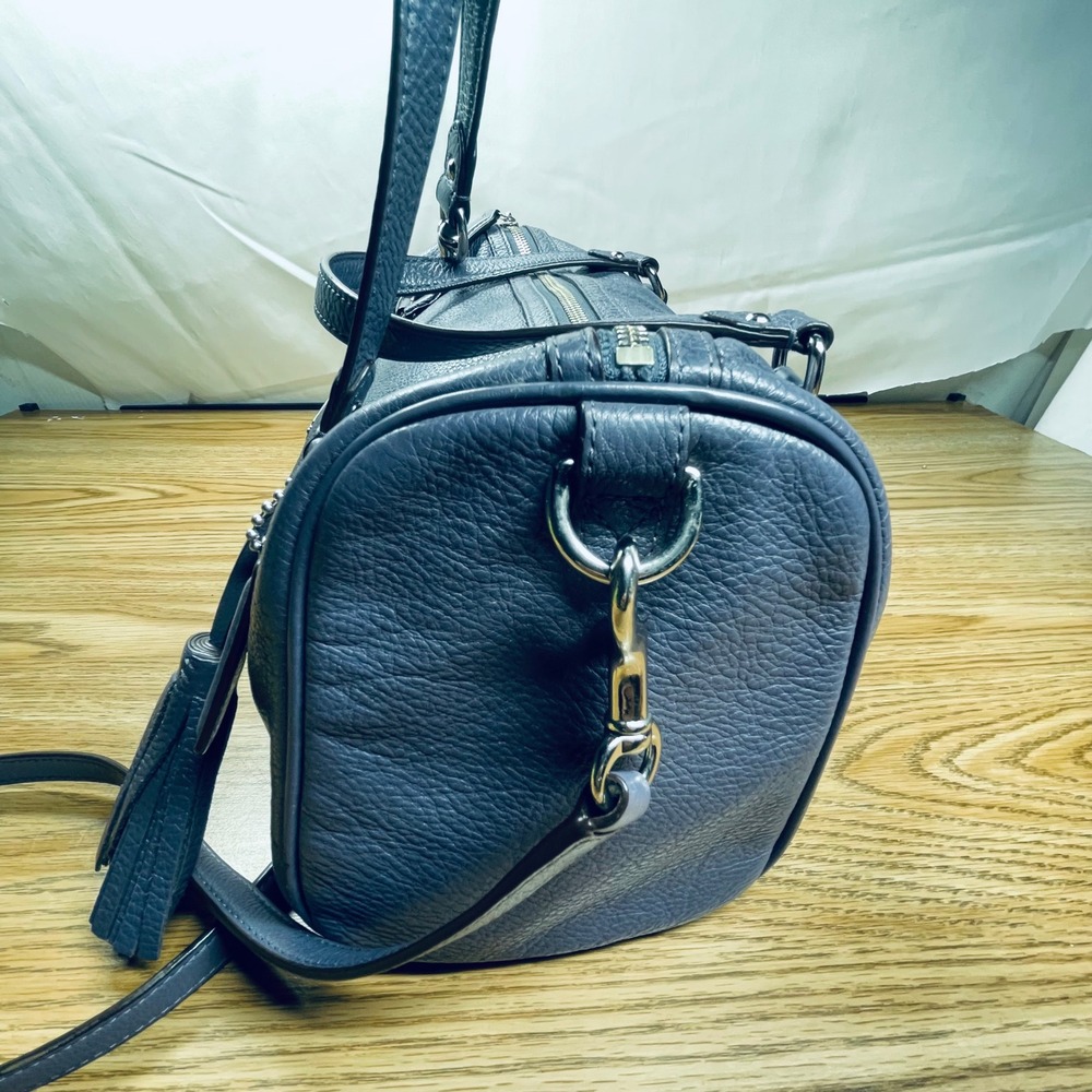 Coach Women Satchel Pebbled Leather Slate Blue Medium Crossbody Tassel 23121 - Picture 11 of 11